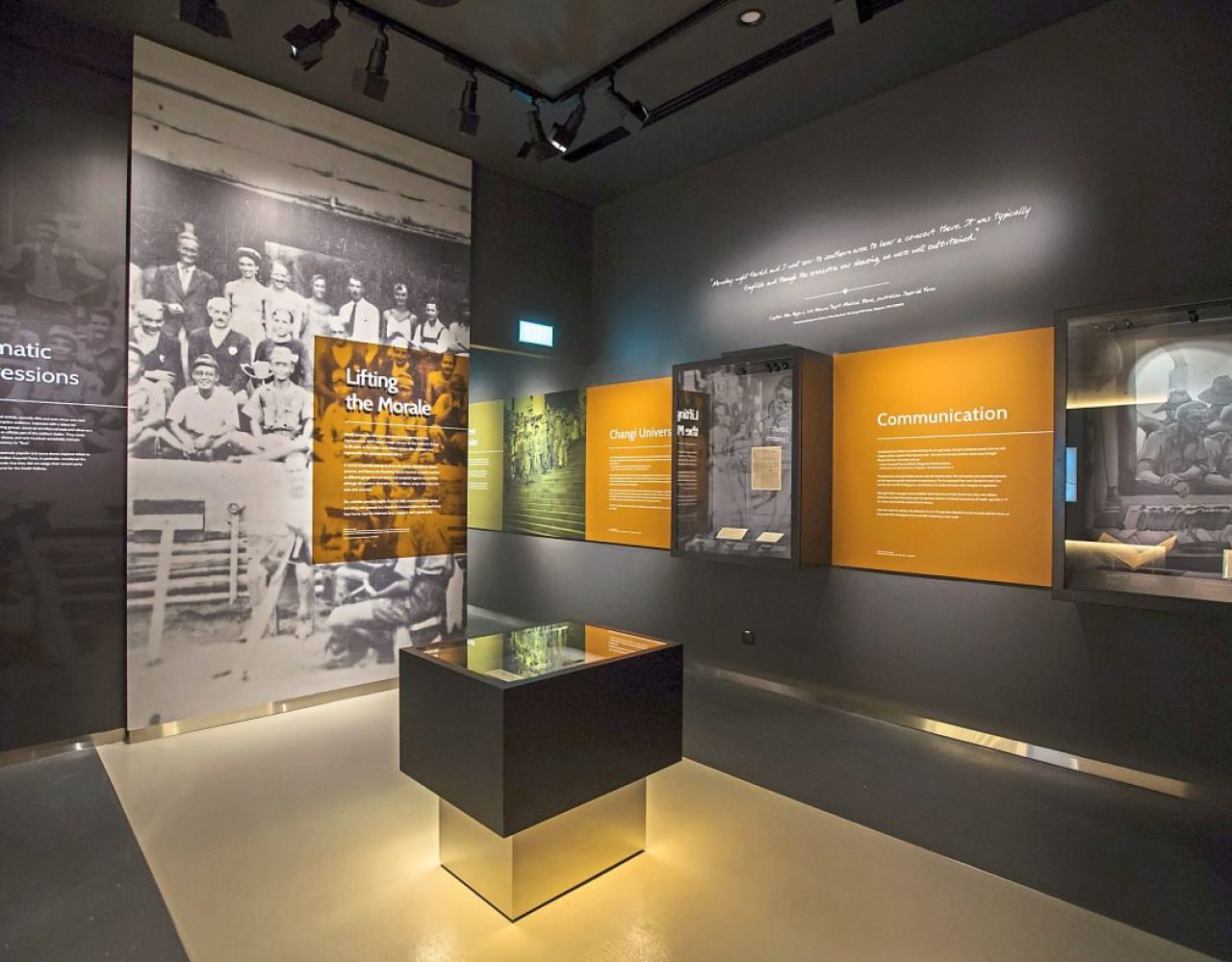 The exhibition spans eight galleries that delve into various aspects of life in the prison camp, resilience in the face of adversity and the aftermath of war. -- Changi Chapel and Museum